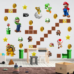 Mario wall decals featuring Mario Luigi Yoshi Bowser