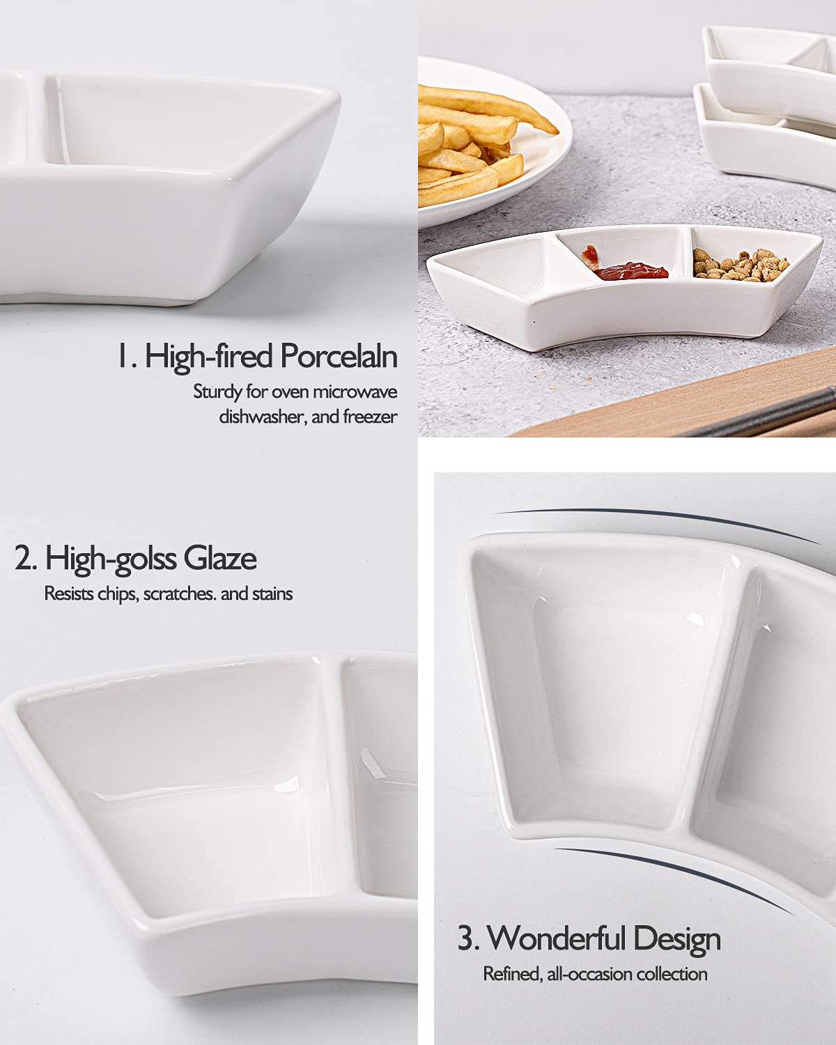 Delling 3oz dipping sauce bowls with soy sauce chutney use