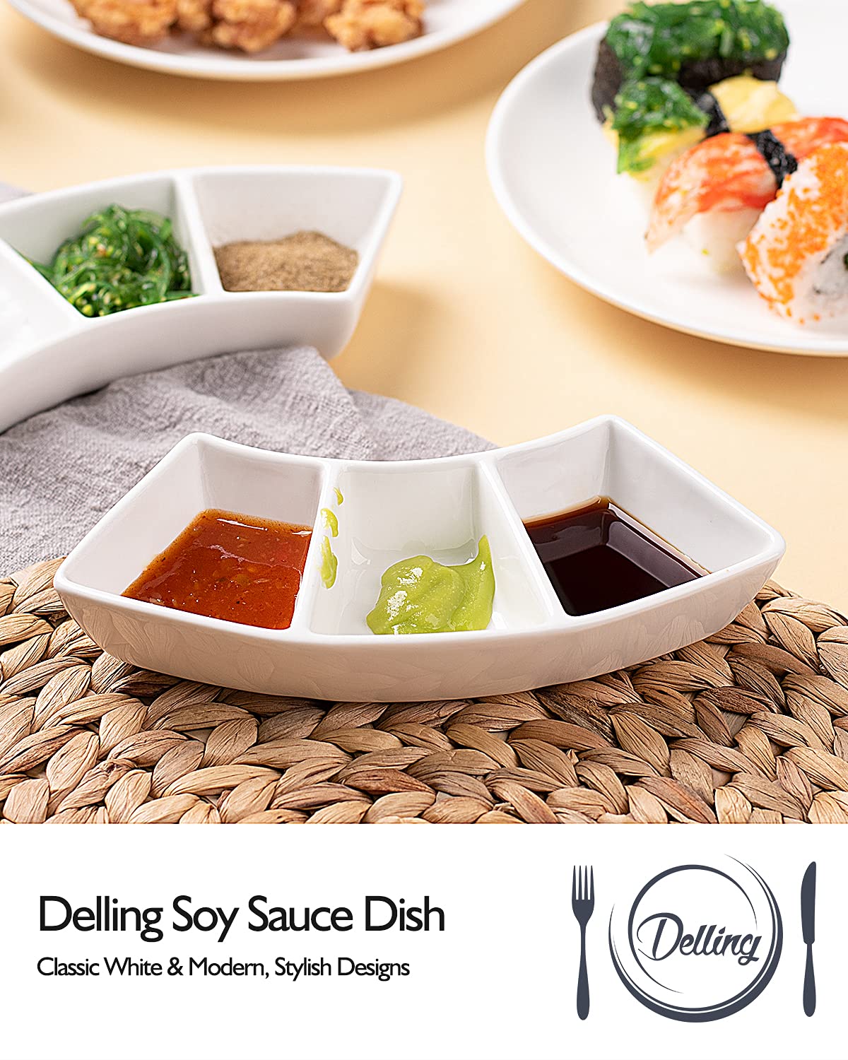 Delling white ceramic dipping bowls elegant design gift idea