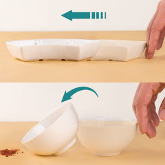 Delling dipping bowls three compartments and stable fan-shaped base