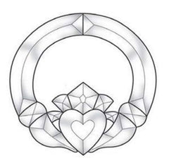 Delphi Glass Small Irish Claddagh bevel cluster kit 12 pieces clear beveled glass 6 x 6 1/4