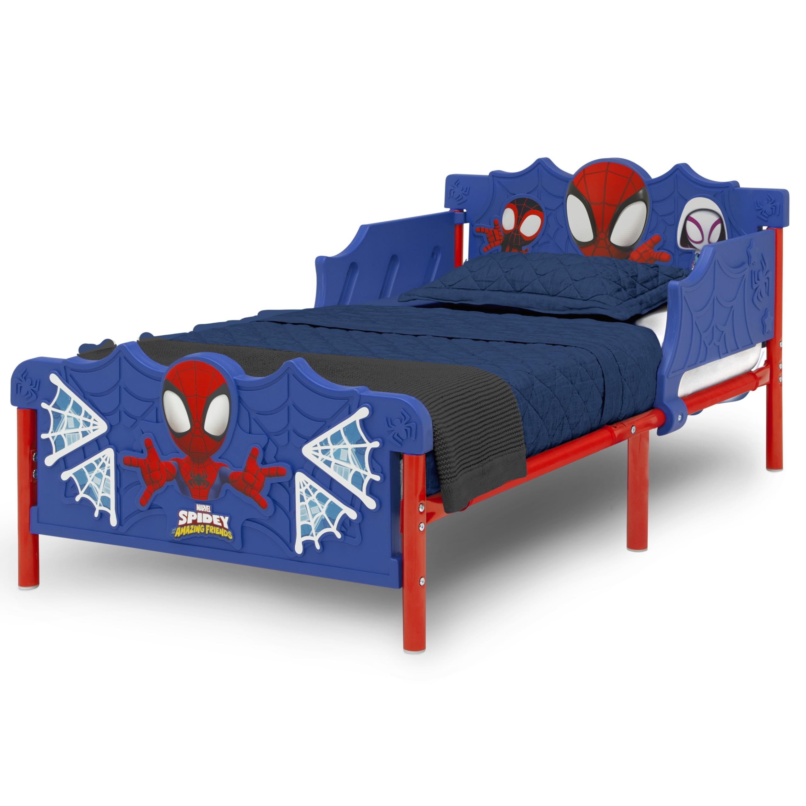 Durable construction of Delta Children Spidey toddler bed