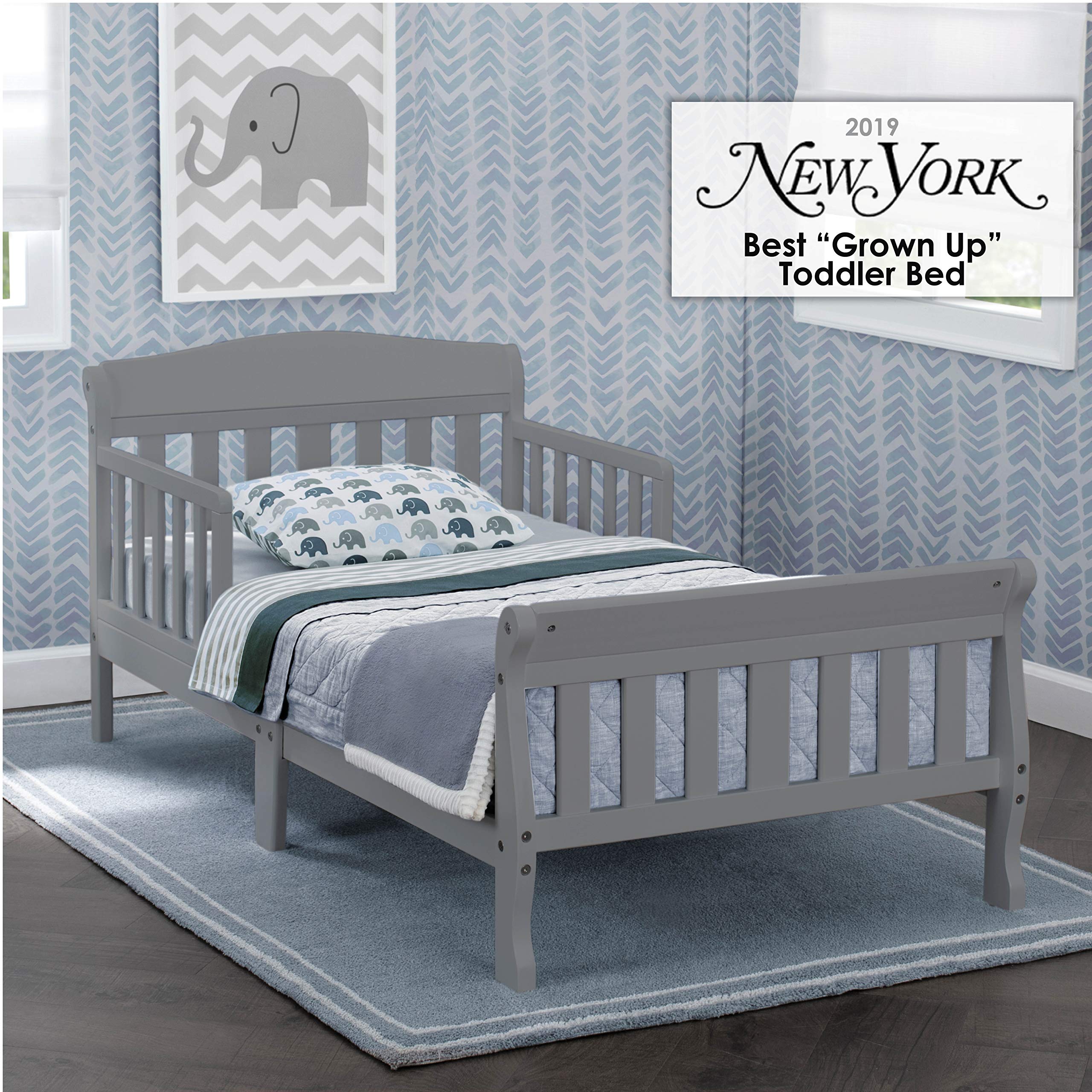 Delta Children Canton Toddler Bed Grey fits full size crib mattress