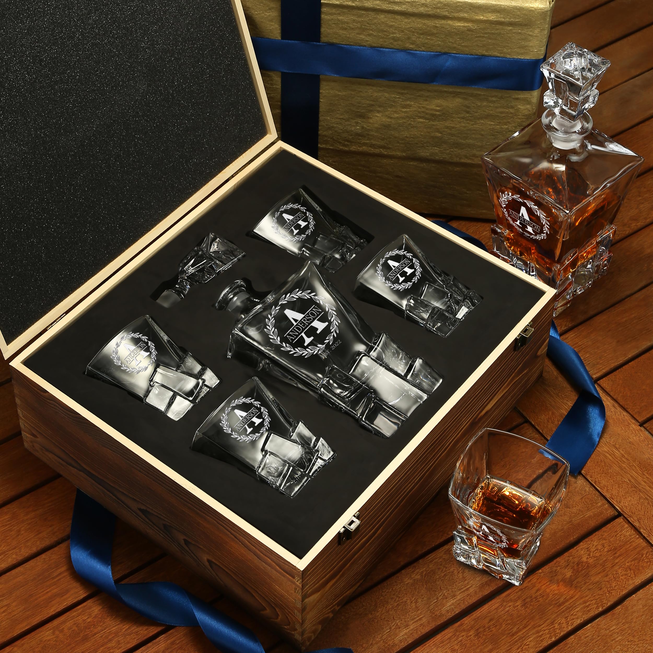 Deluxe 11oz rocks glasses included in gift set