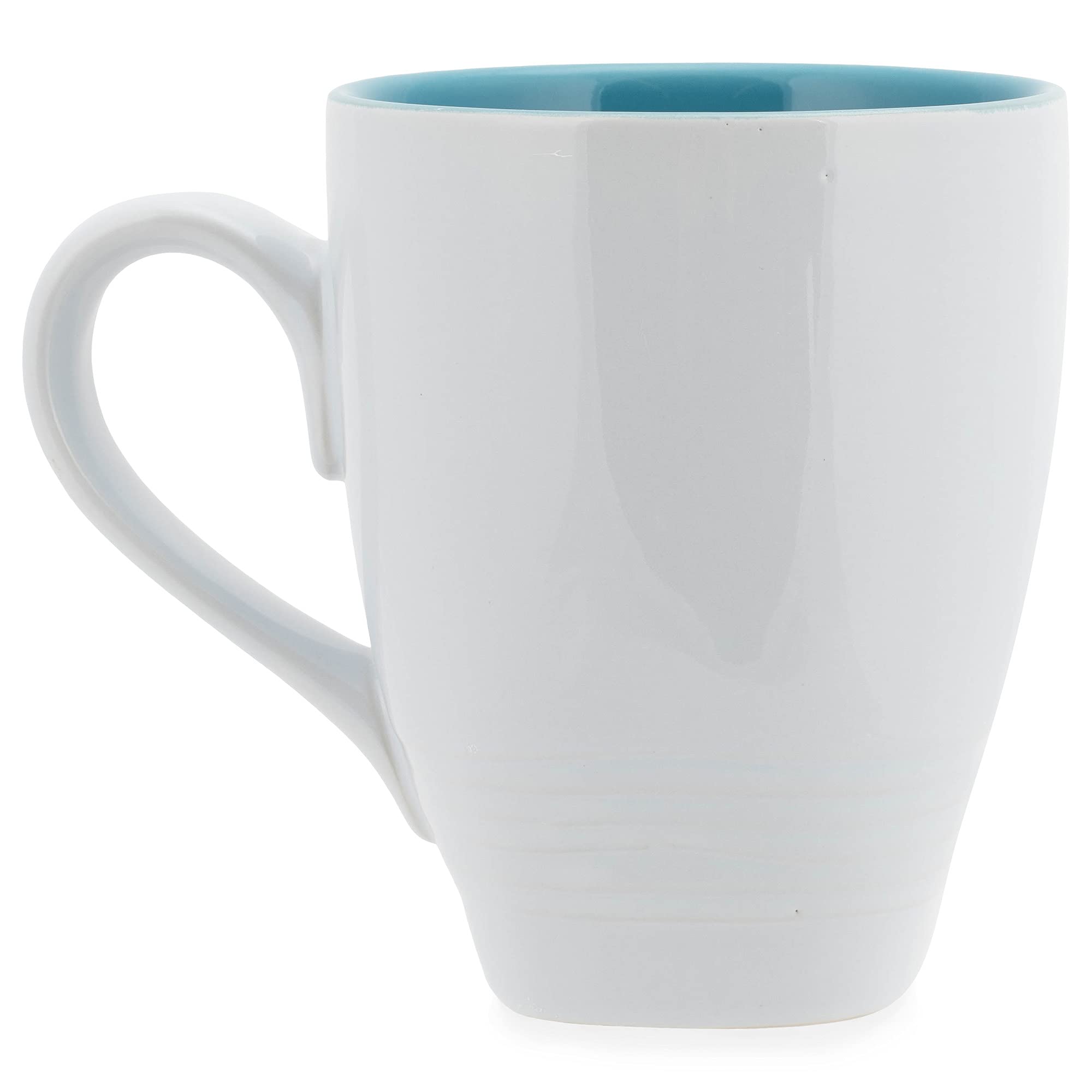 ceramic stoneware mug 12oz with cardinals on a branch and multicolored dots