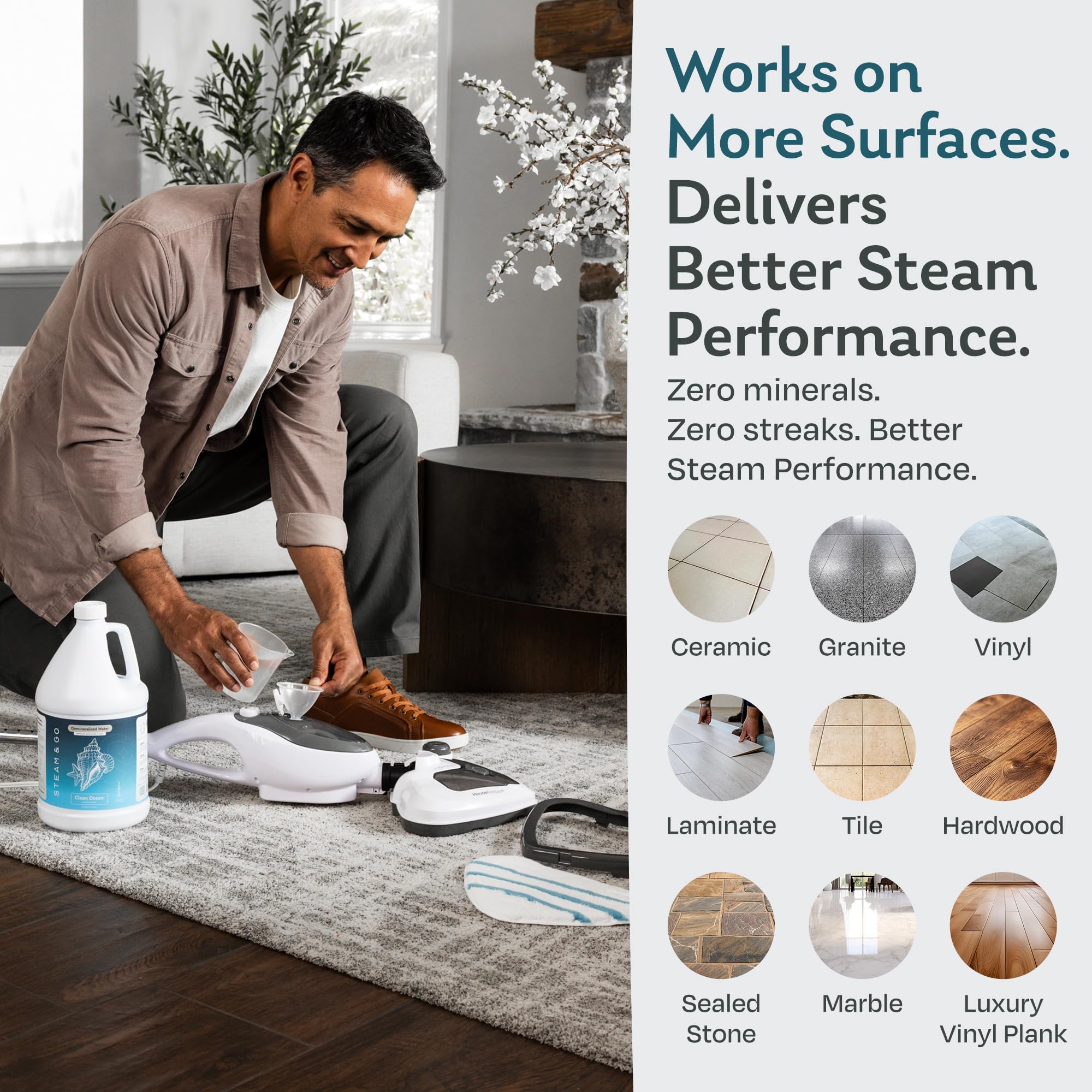 32 oz ready-to-use steam mop water household packaging