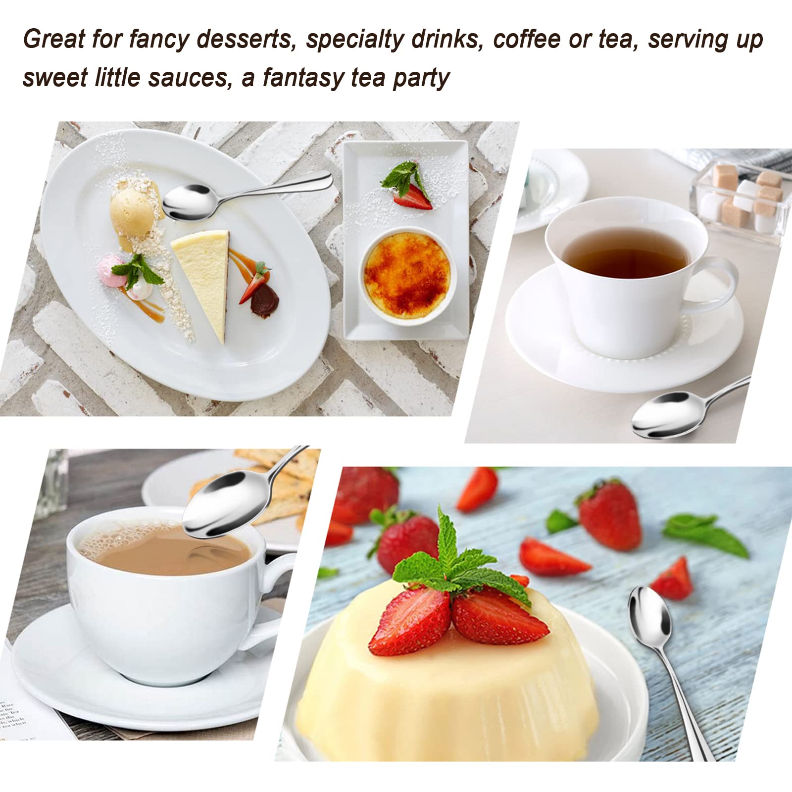 Set of 6 small spoons for tea dessert and stirring