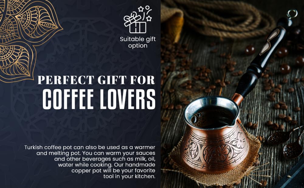 9 fl oz capacity for 3 Turkish coffee servings