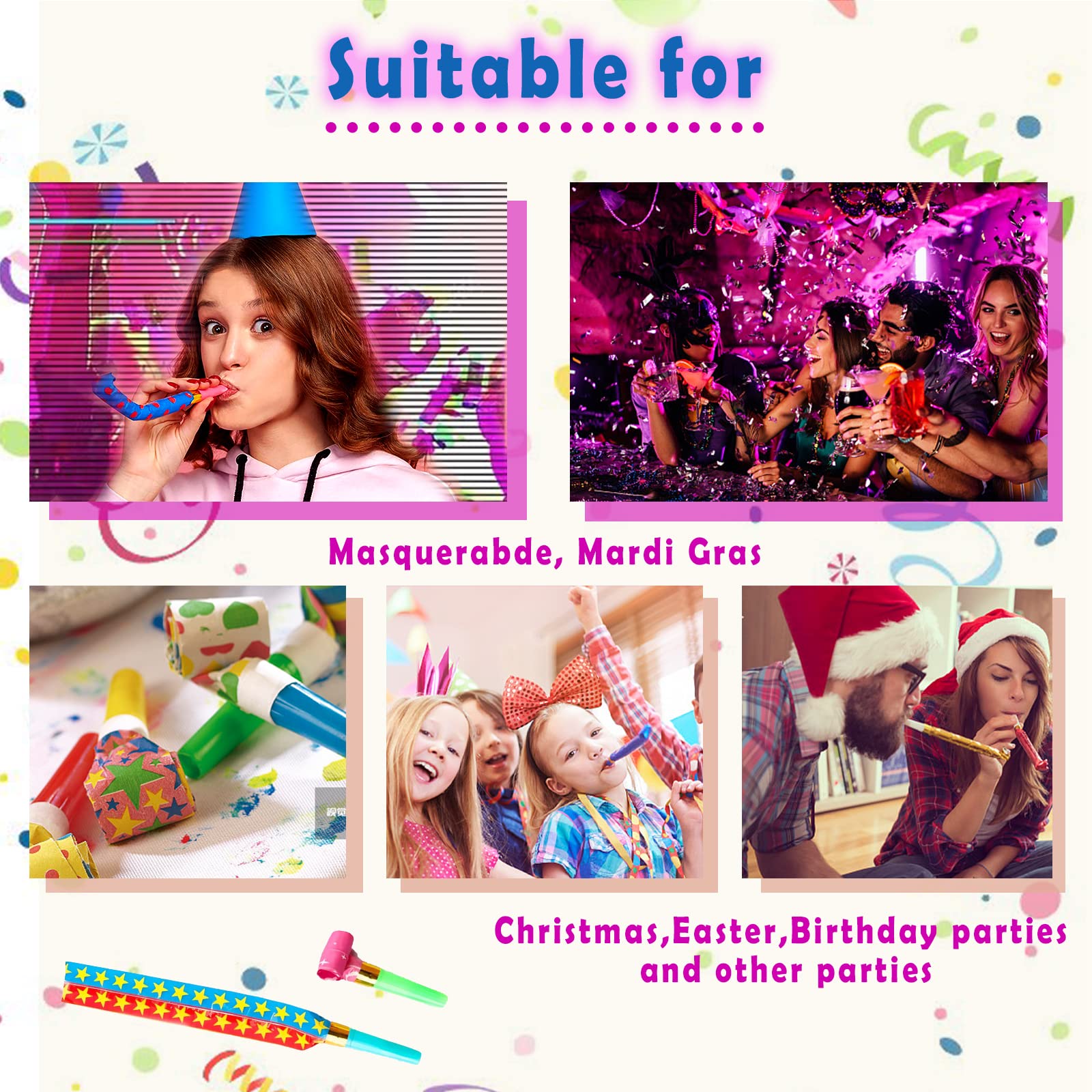 Pack of 25 DEMOCRATIDO party blowers for gatherings
