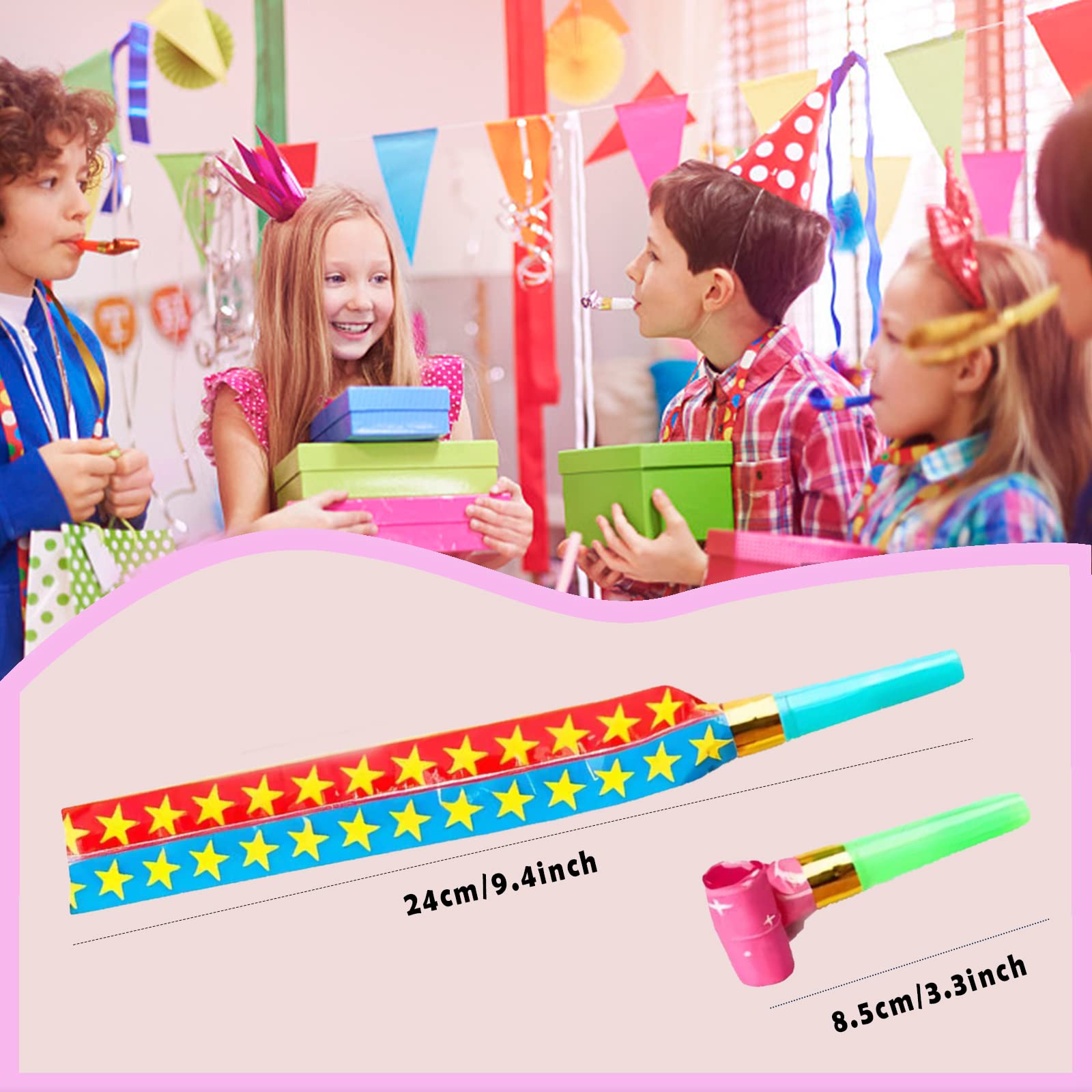 DEMOCRATIDO paper party blowers noisemakers for celebrations