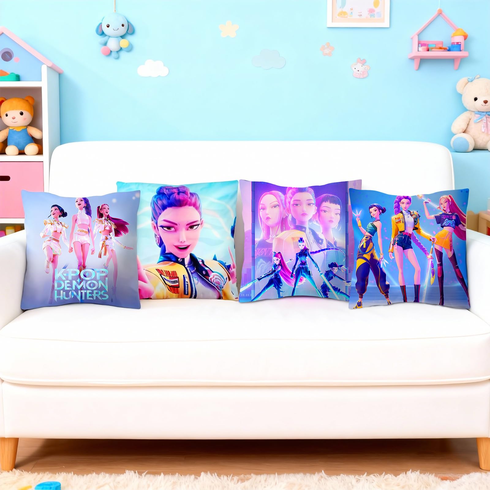 Soft polyester Demon Hunters pillow covers for home decor