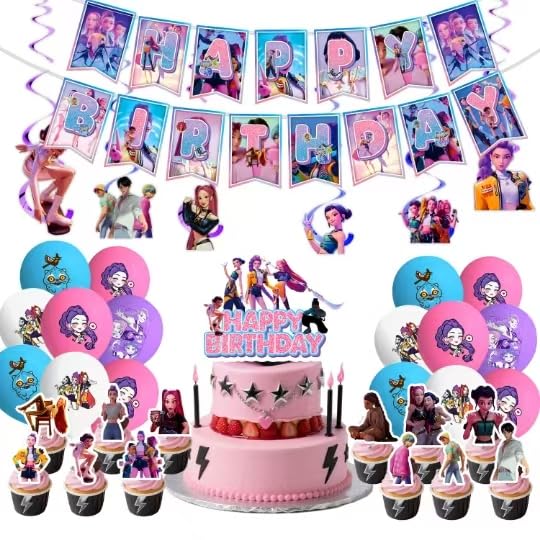 Demon Hunters birthday decorations 62 piece set