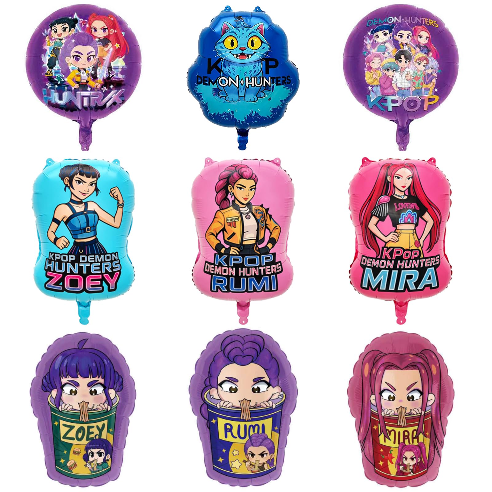 Demon Hunters foil balloons 9pcs set