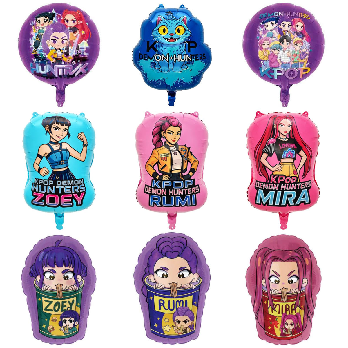 Demon Hunters foil balloons 9pcs set