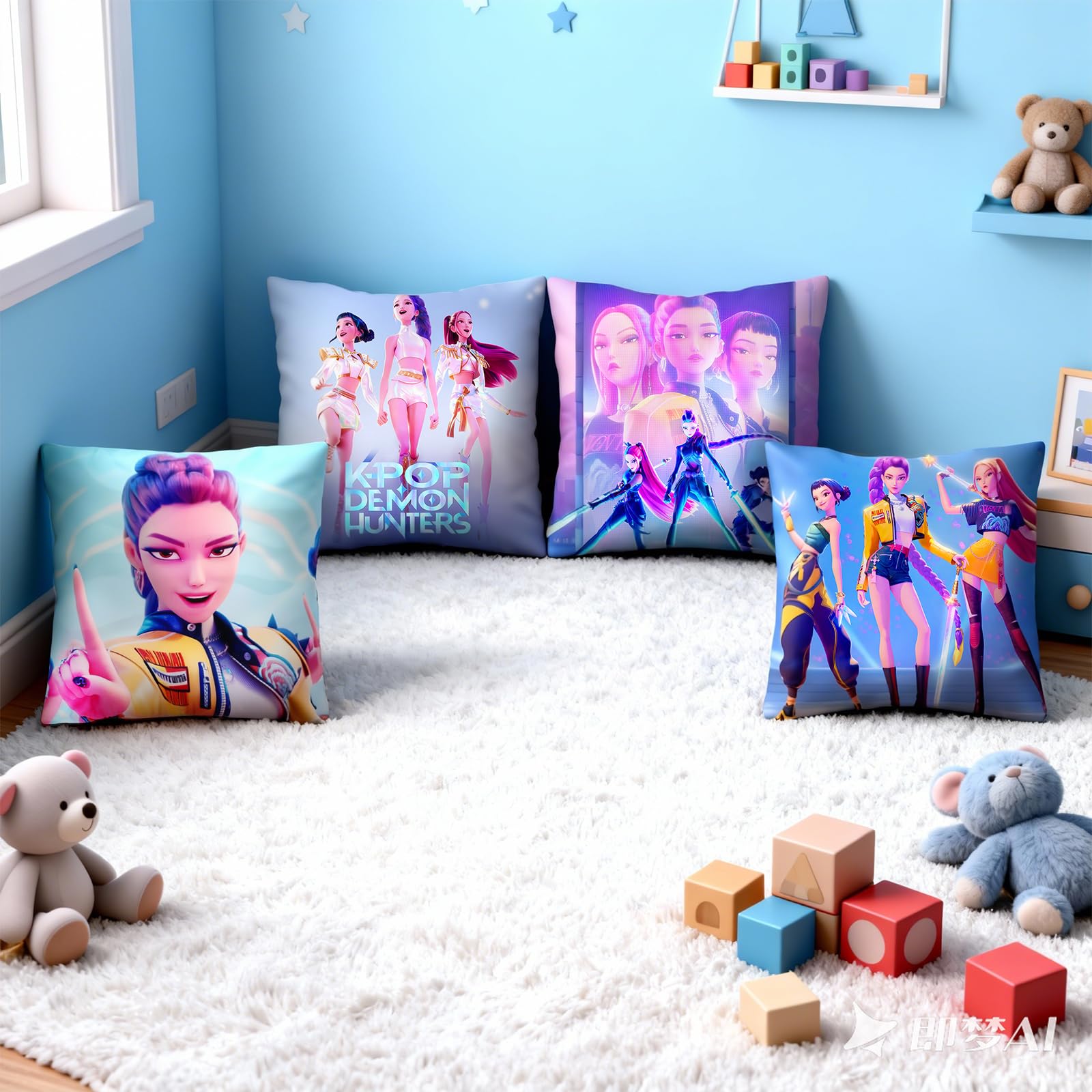 Demon Hunters four-pack pillow cover set