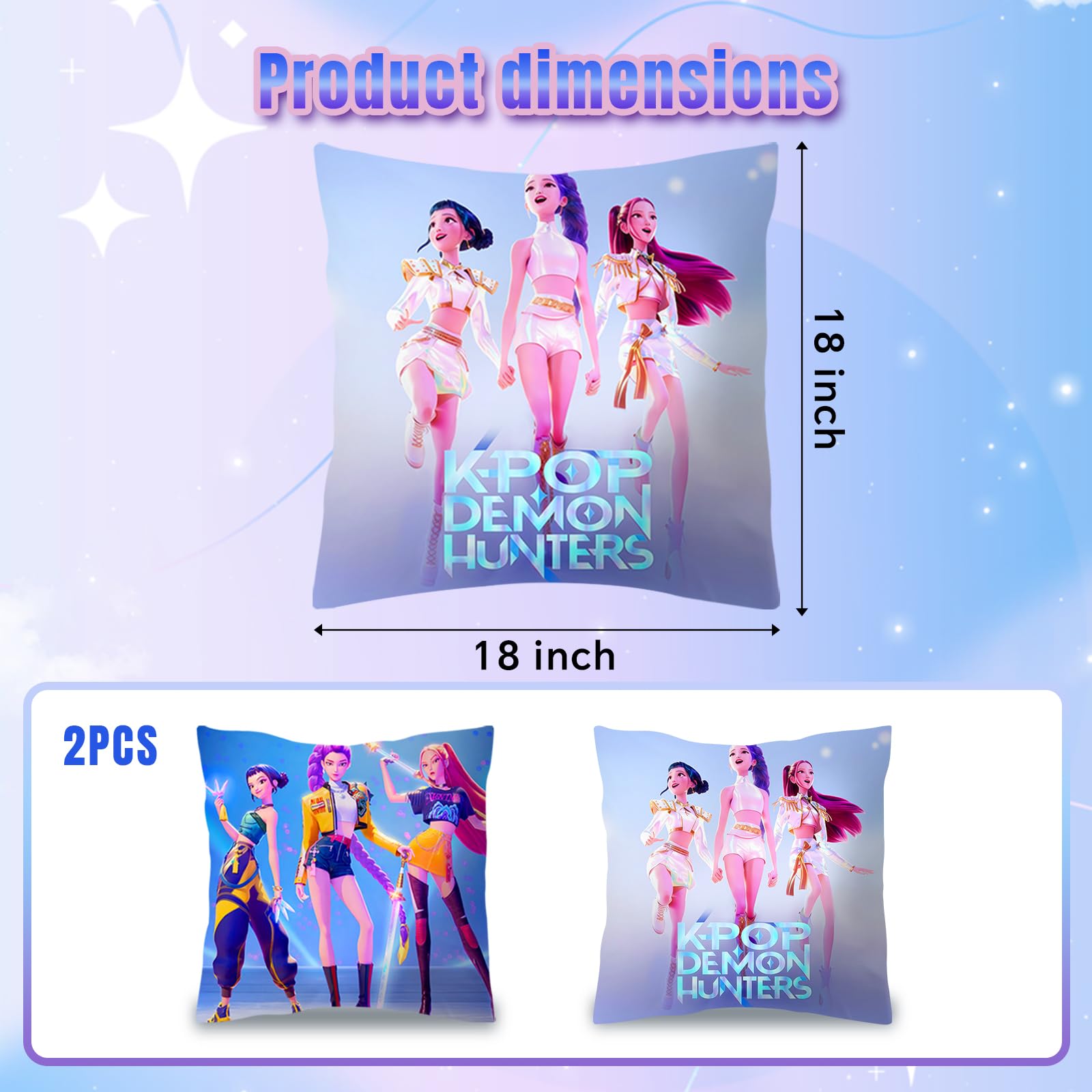 Demon Hunters pillow covers design b 18x18