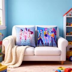 Soft colorfast polyester pillow cover with hidden zipper 18x18 Demon Hunters