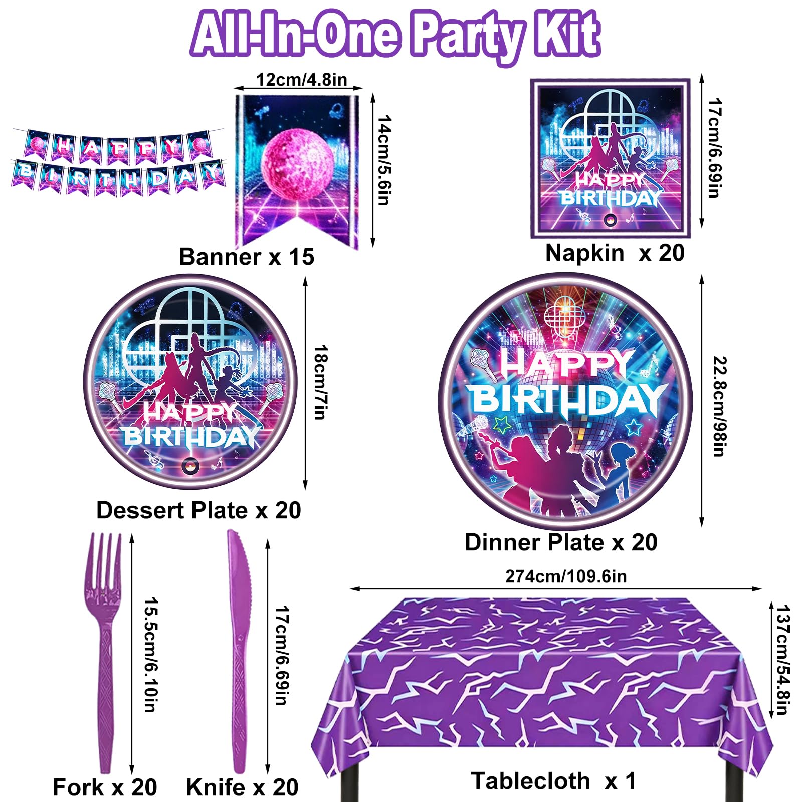 Demon themed tableware from Kpop party kit