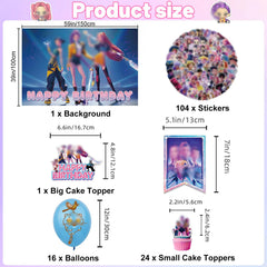 Demon theme party kit balloons and cake toppers