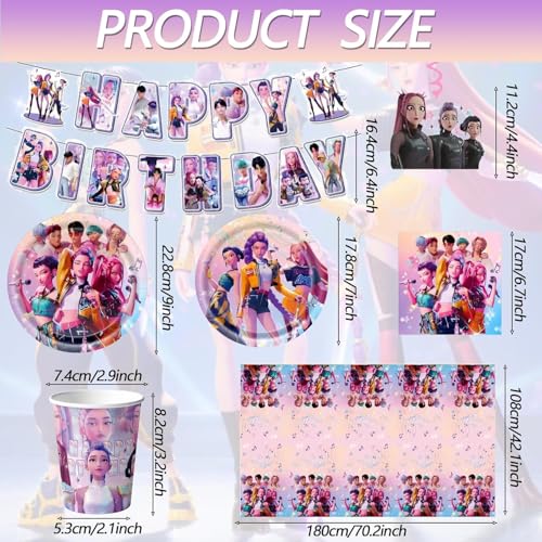 Demon theme plates and cups included in the set