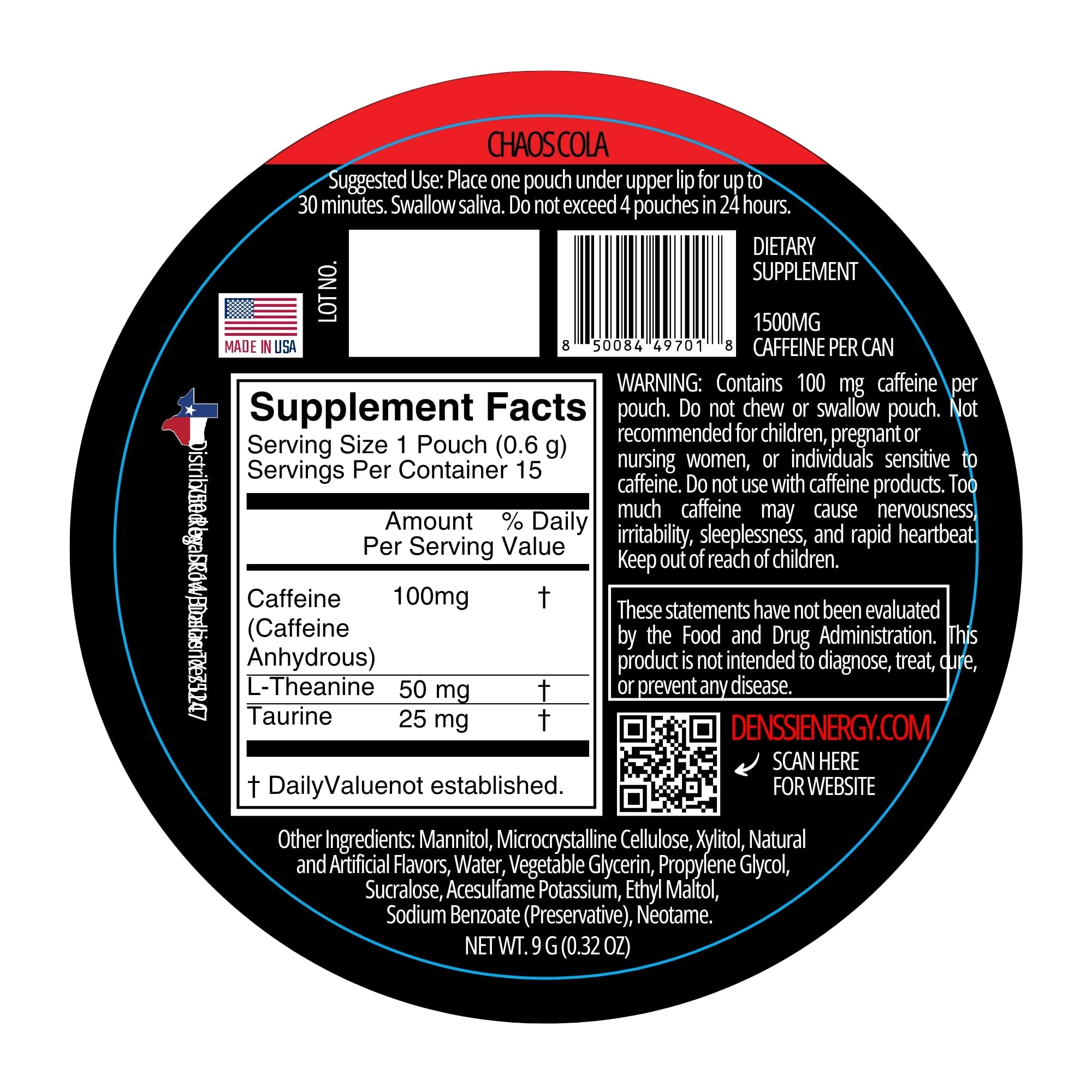 denssi energy pouches ISO certified manufacturing label