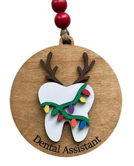 Dental Assistant Christmas Tree Ornament three-layer wood design handpainted