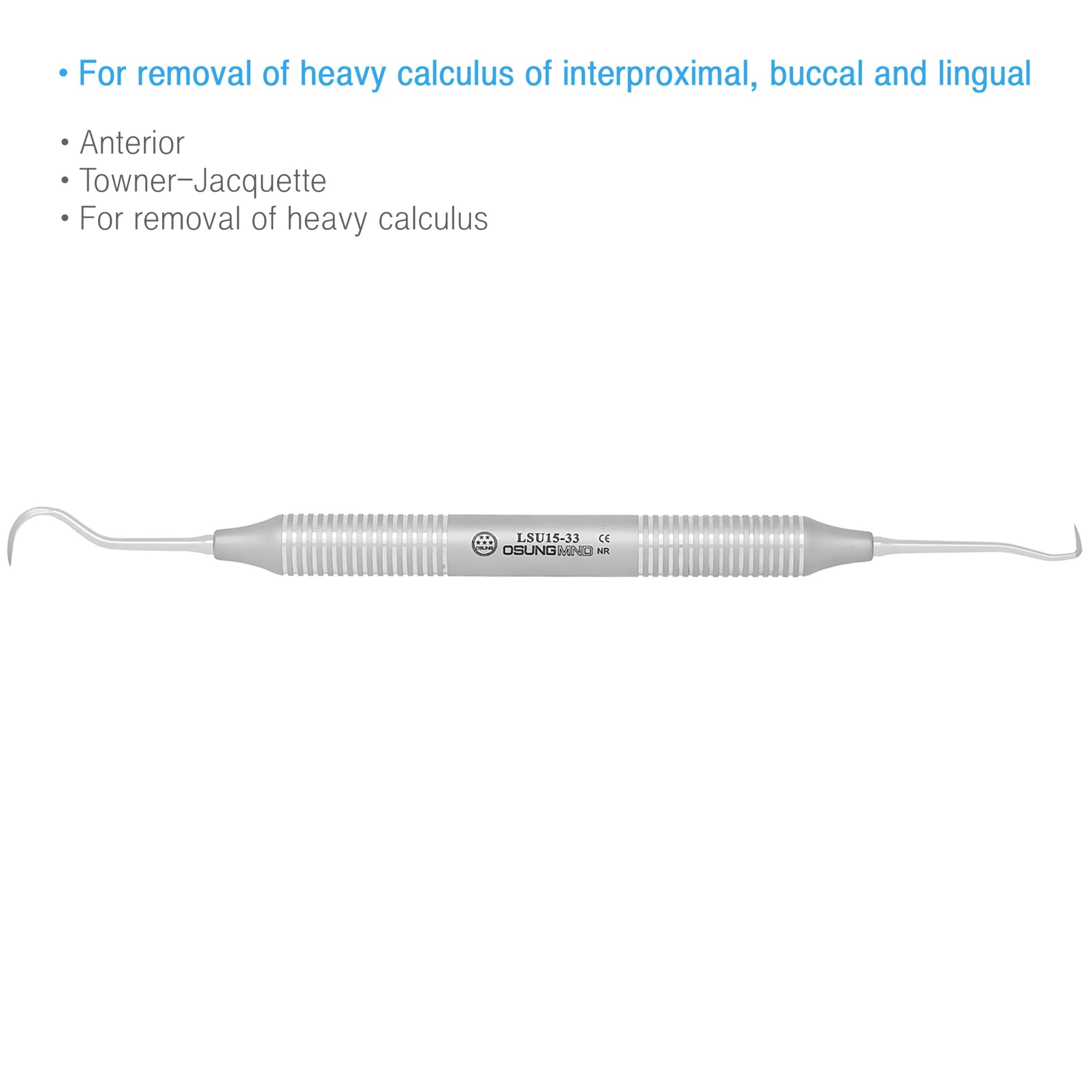 Anterior dental scaler by Towner-Jacquette U15-33 close up
