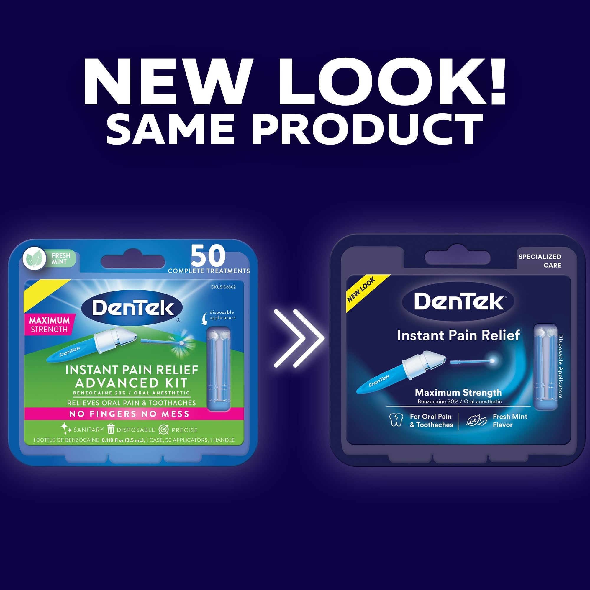 Benzocaine gel with single-use applicator