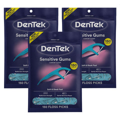 Dentek Floss Picks pack of 3 with Sensitive Gums Comfort Clean