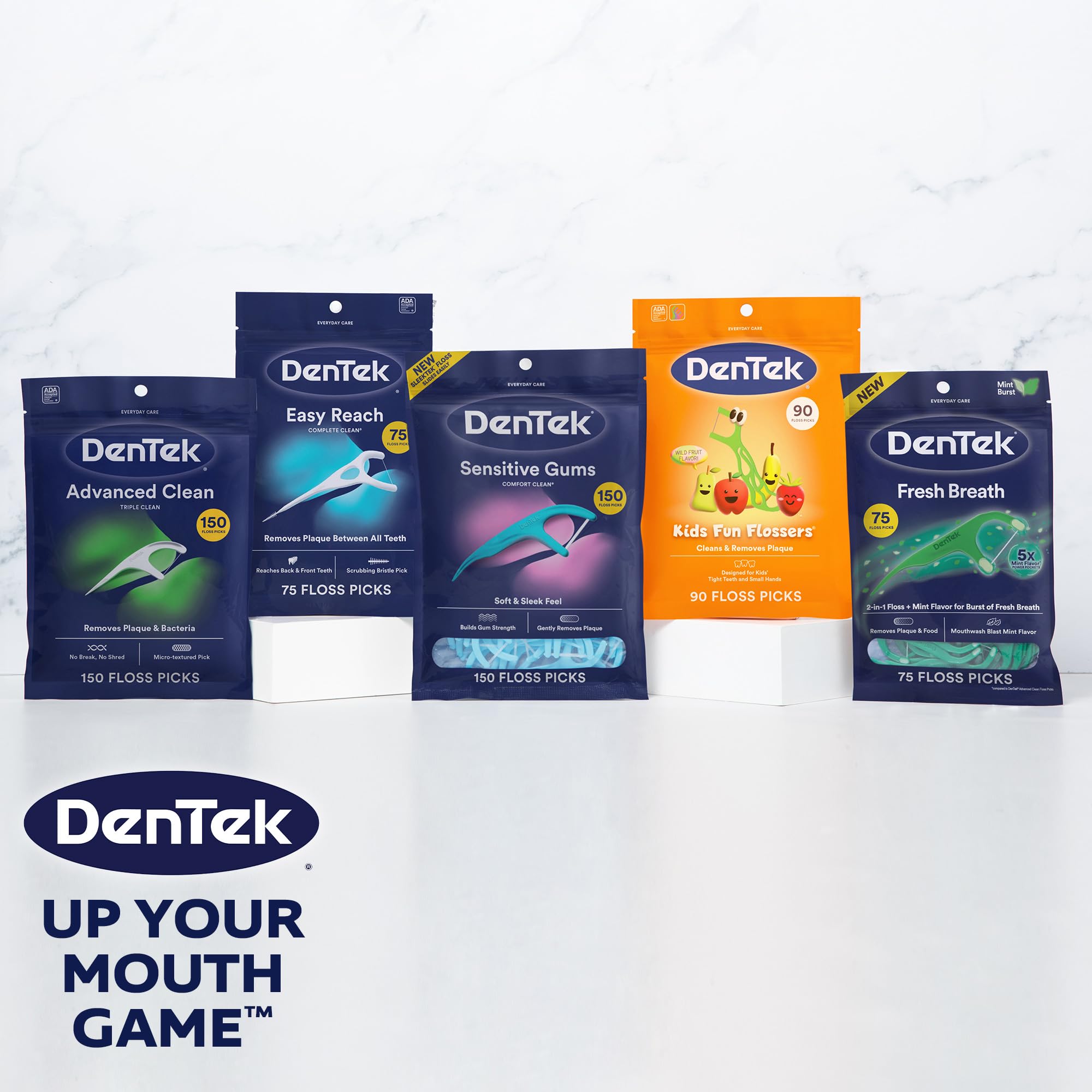 Dentek Floss Picks comfort clean model closeup