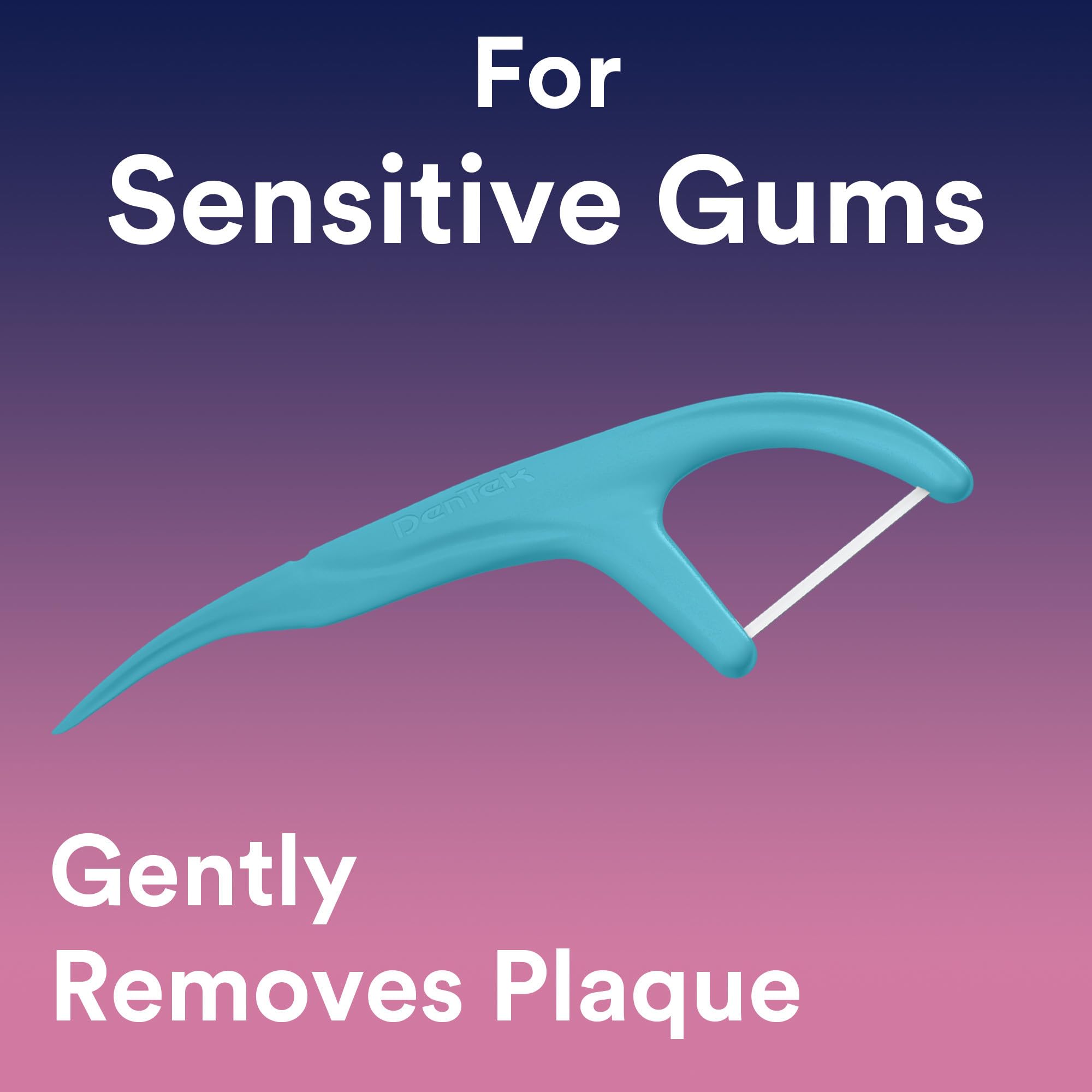 Dentek Floss Picks tongue scraper on handle