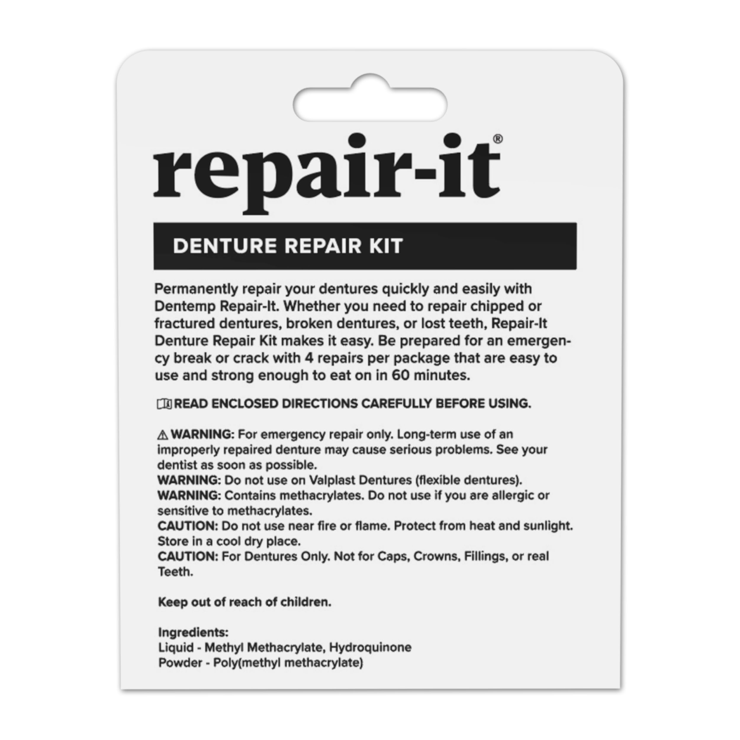 Dentemp Repair-It kit for quick denture fixes