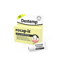 Dentemp Recap-It Cap and Crown Repair Dental Kit box and packaging