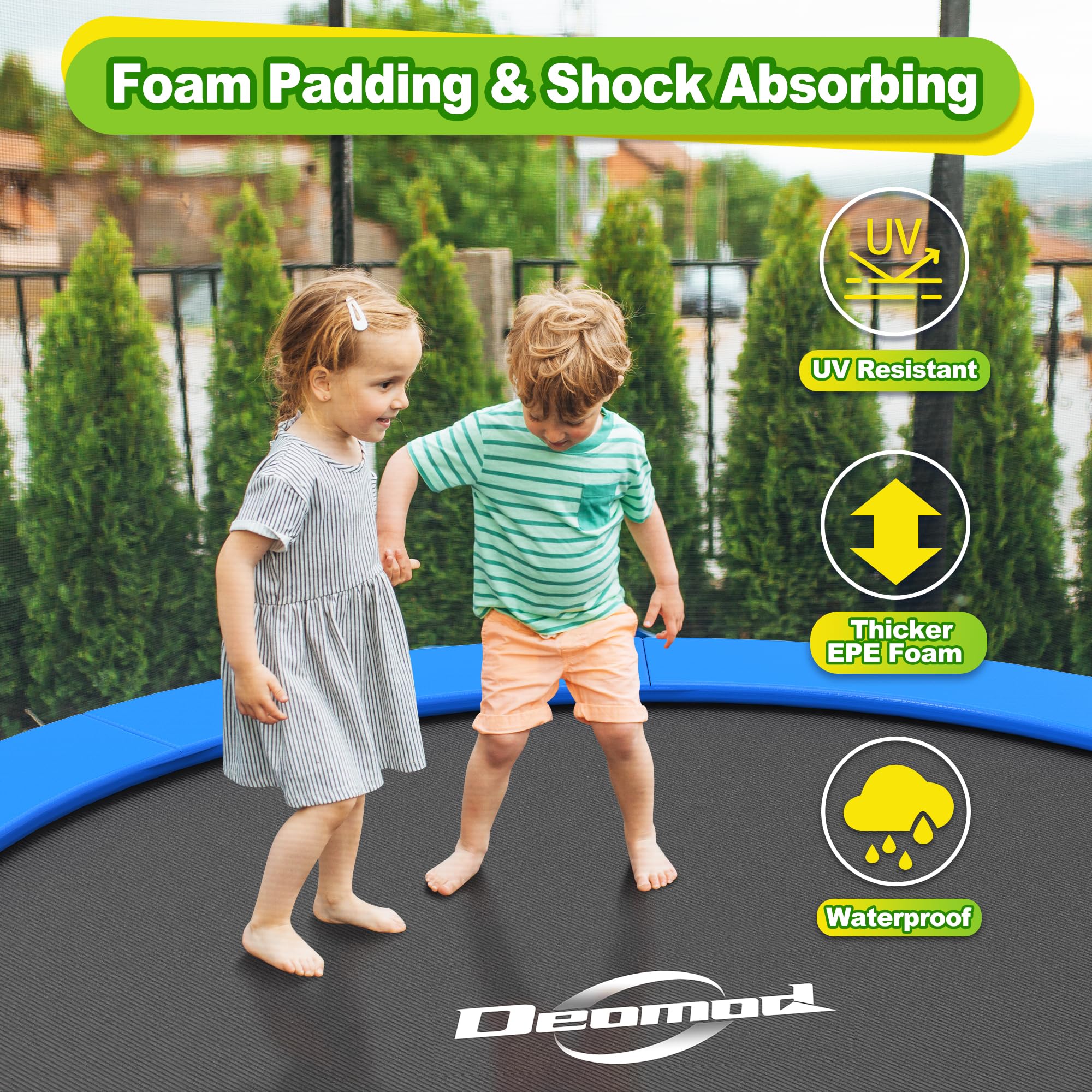 Deomod Trampoline Pad 14ft blue round arch safety pad