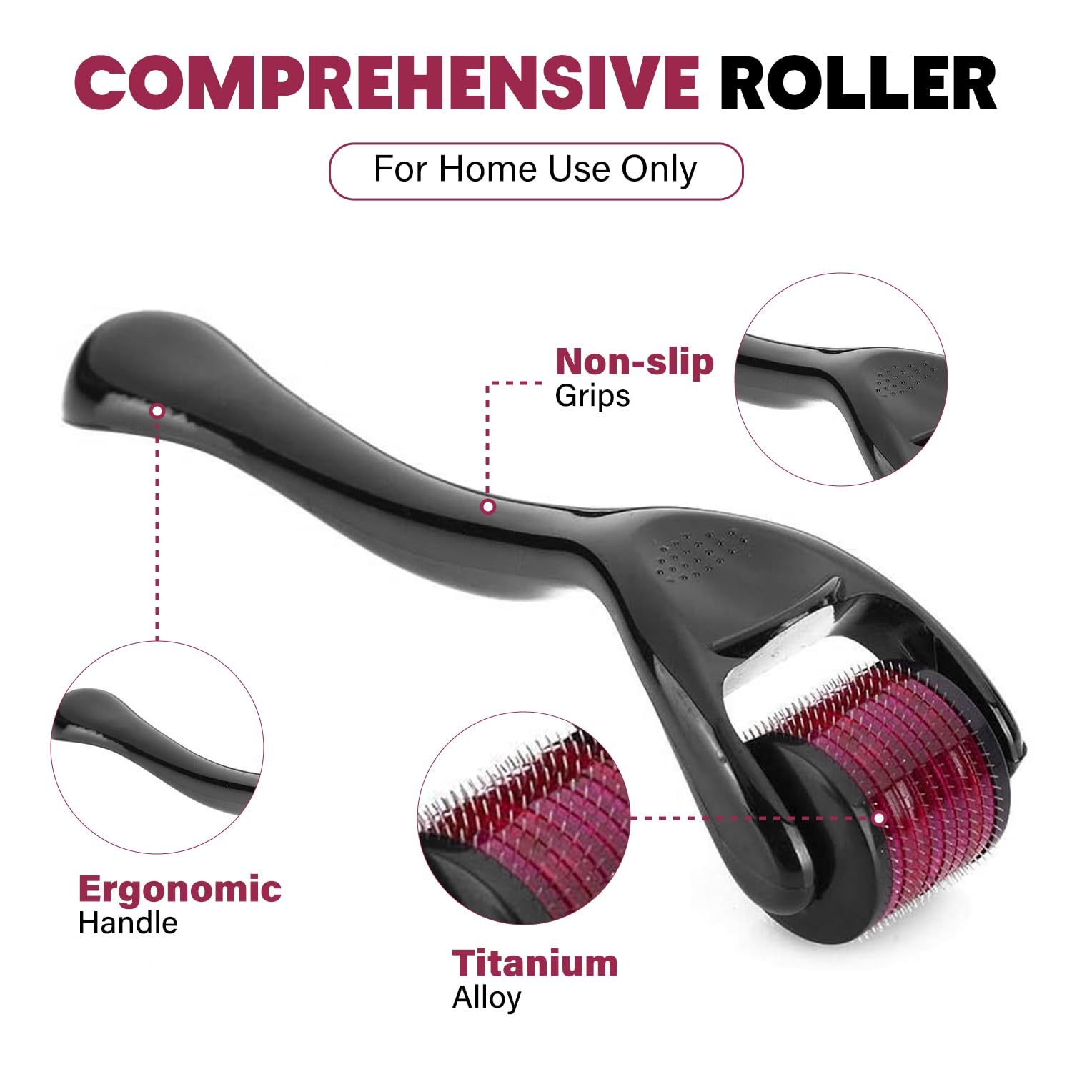 Derma roller with sturdy titanium 0.25mm needle