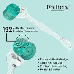 Ergonomic anti-slip derma roller for scalp and face