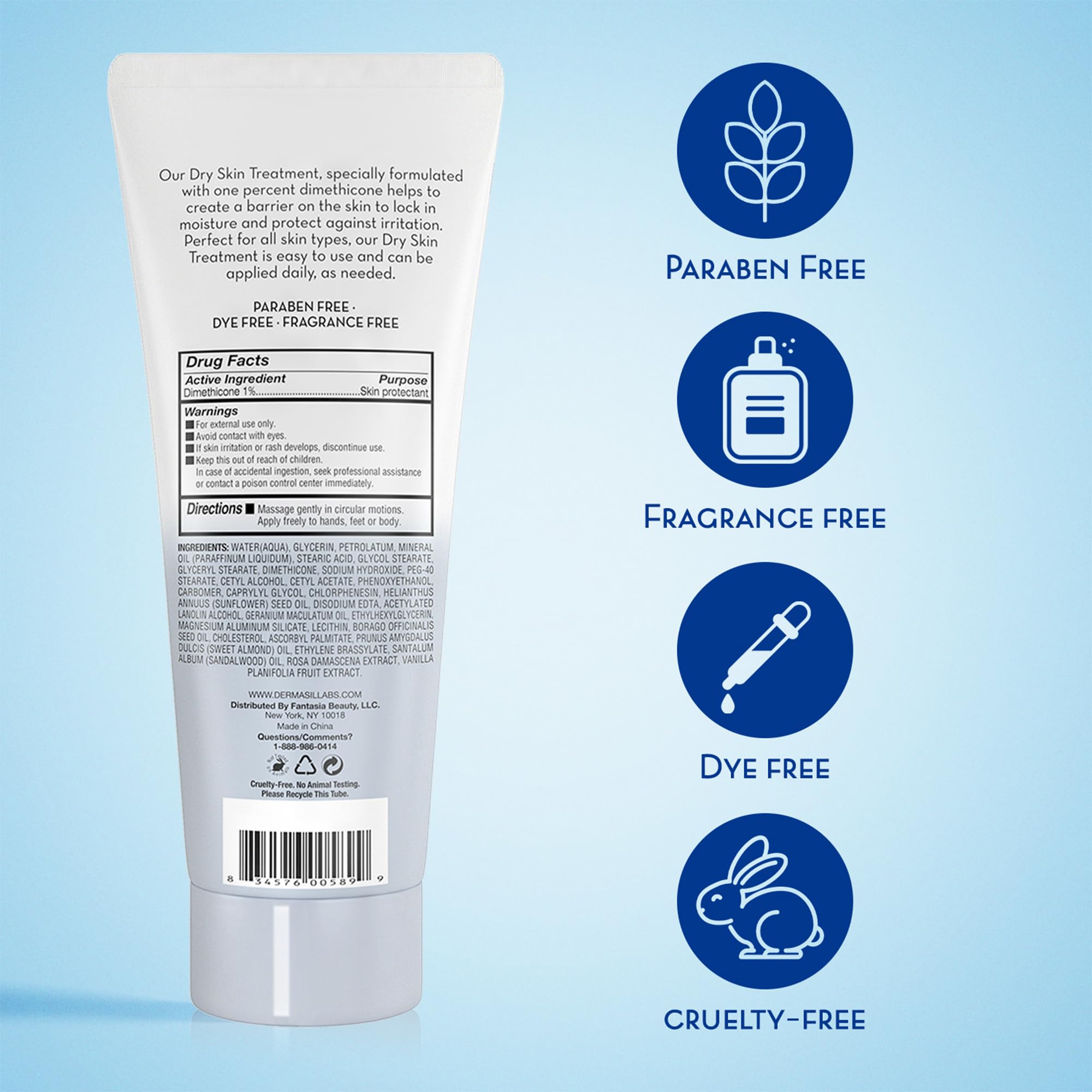 Fragrance-free Dermasil lotion suitable for sensitive skin