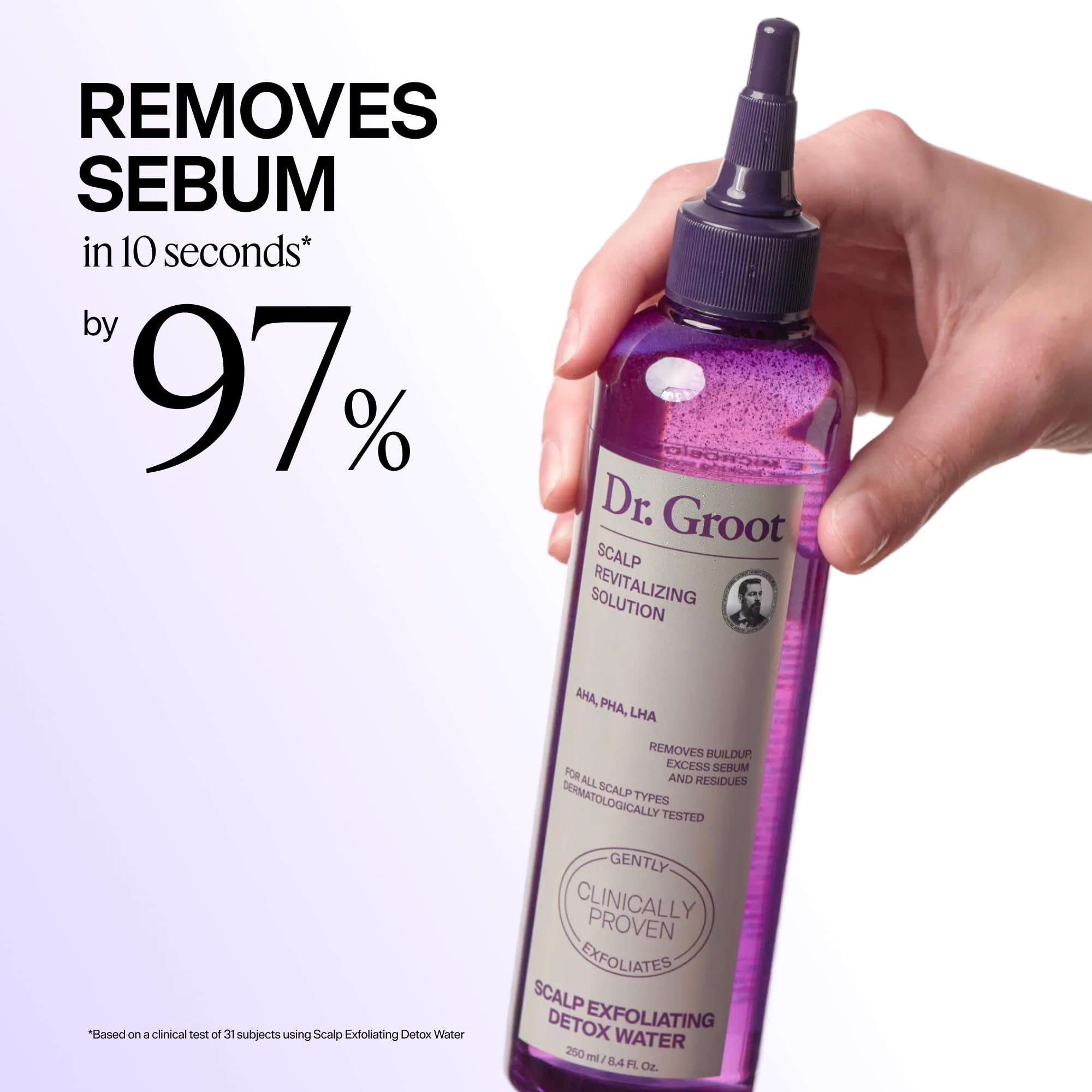 Dermatologist-tested scalp treatment product packaging