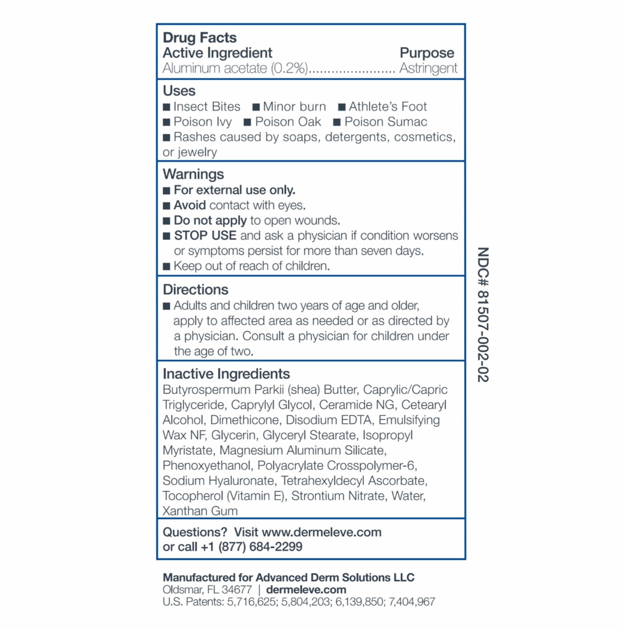 Dermeleve anti itch cream 2oz