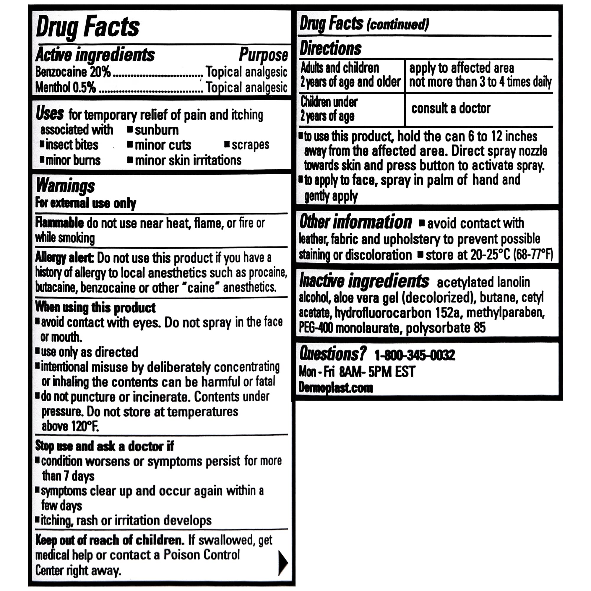 Dermoplast first aid spray for minor cuts and burns