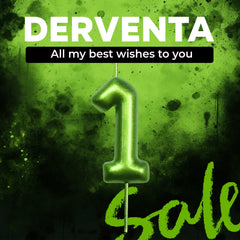green number candle 2.36 inch cake topper by derventa