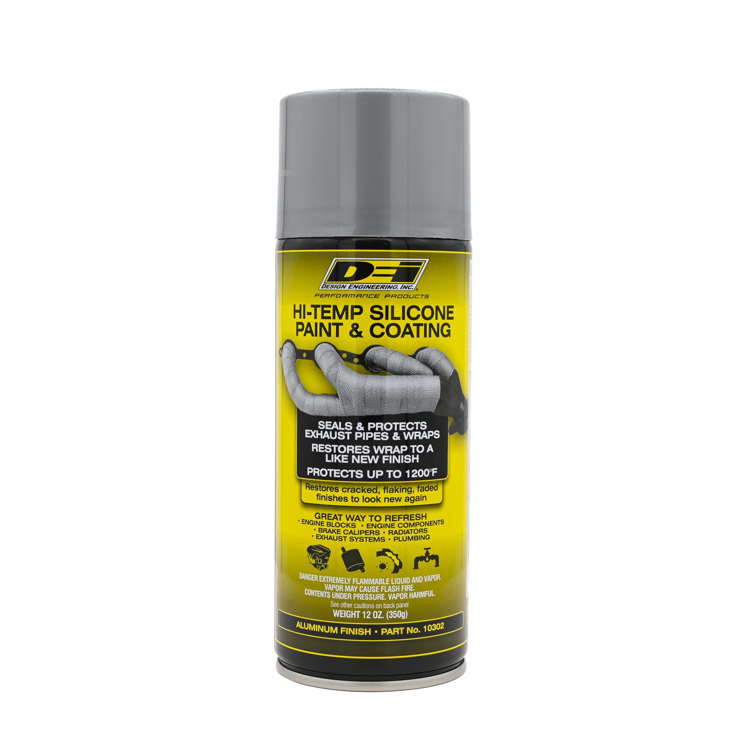 Design Engineering High-Temperature Aluminum Silicone Coating Spray can front view