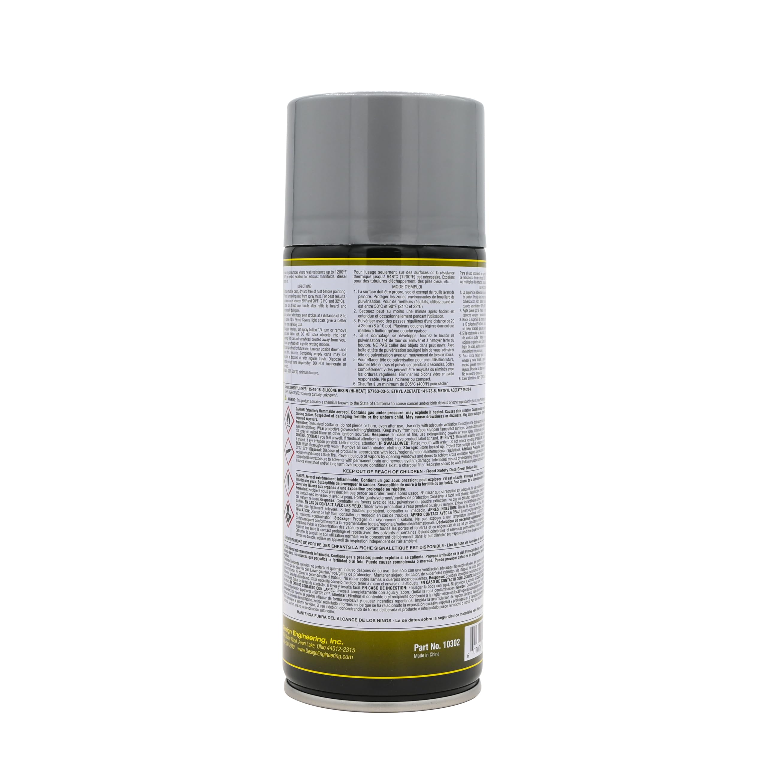 12 oz Design Engineering High-Temperature Aluminum Silicone Coating Spray can side view