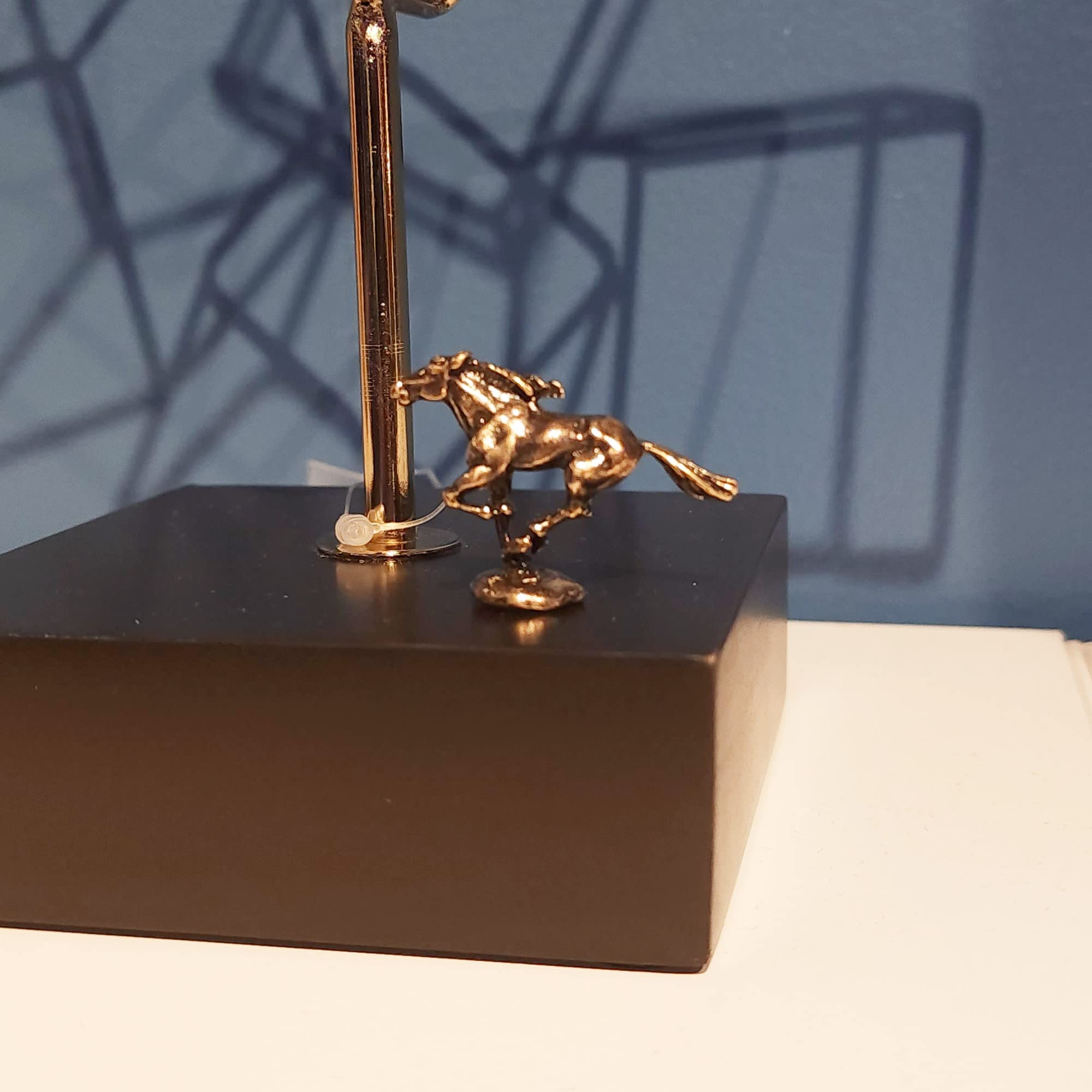 Brass miniature horse display statue sized 4 cm by 2.5 cm by 1.2 cm
