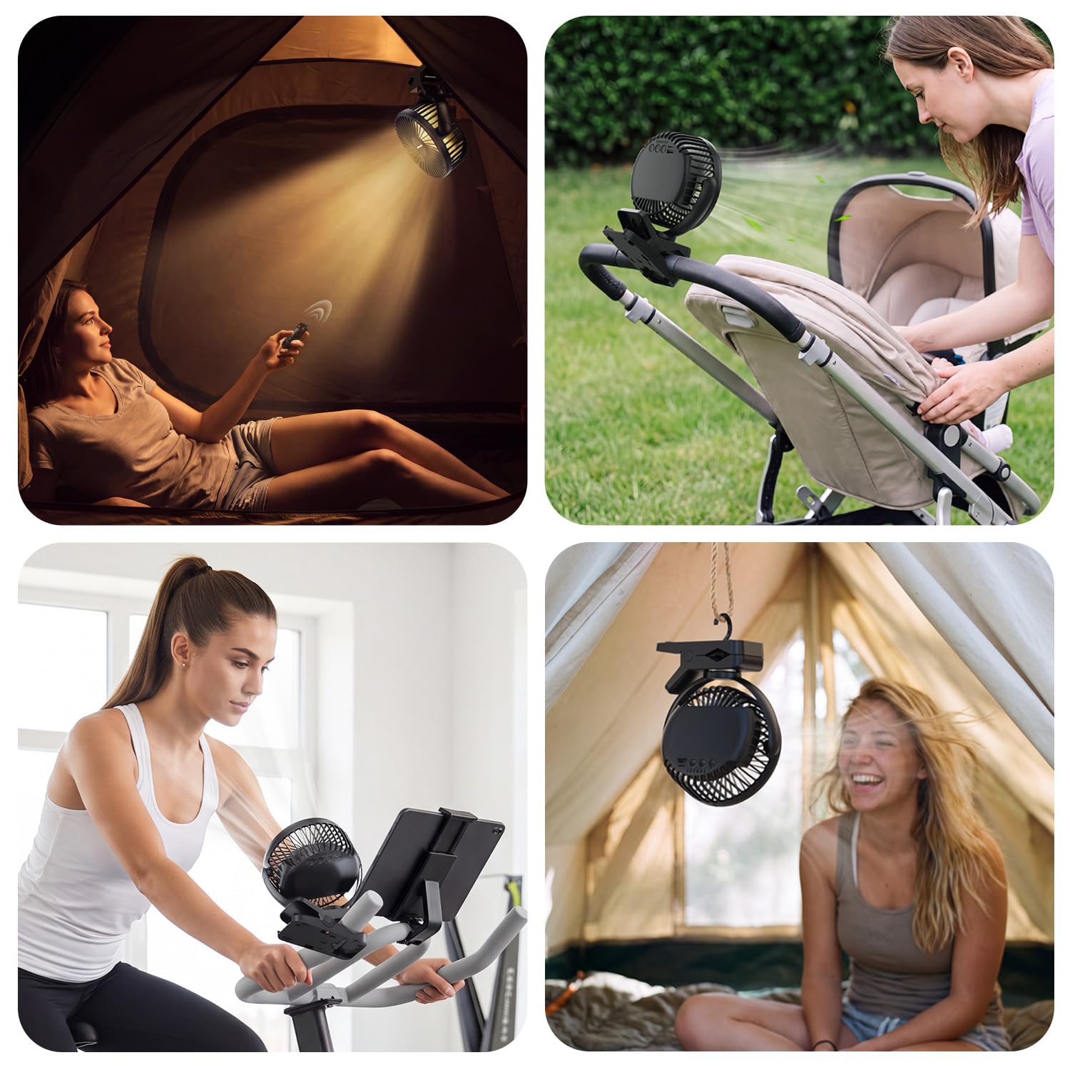 Versatile clip on fan for desk tent treadmill stroller golf cart home image