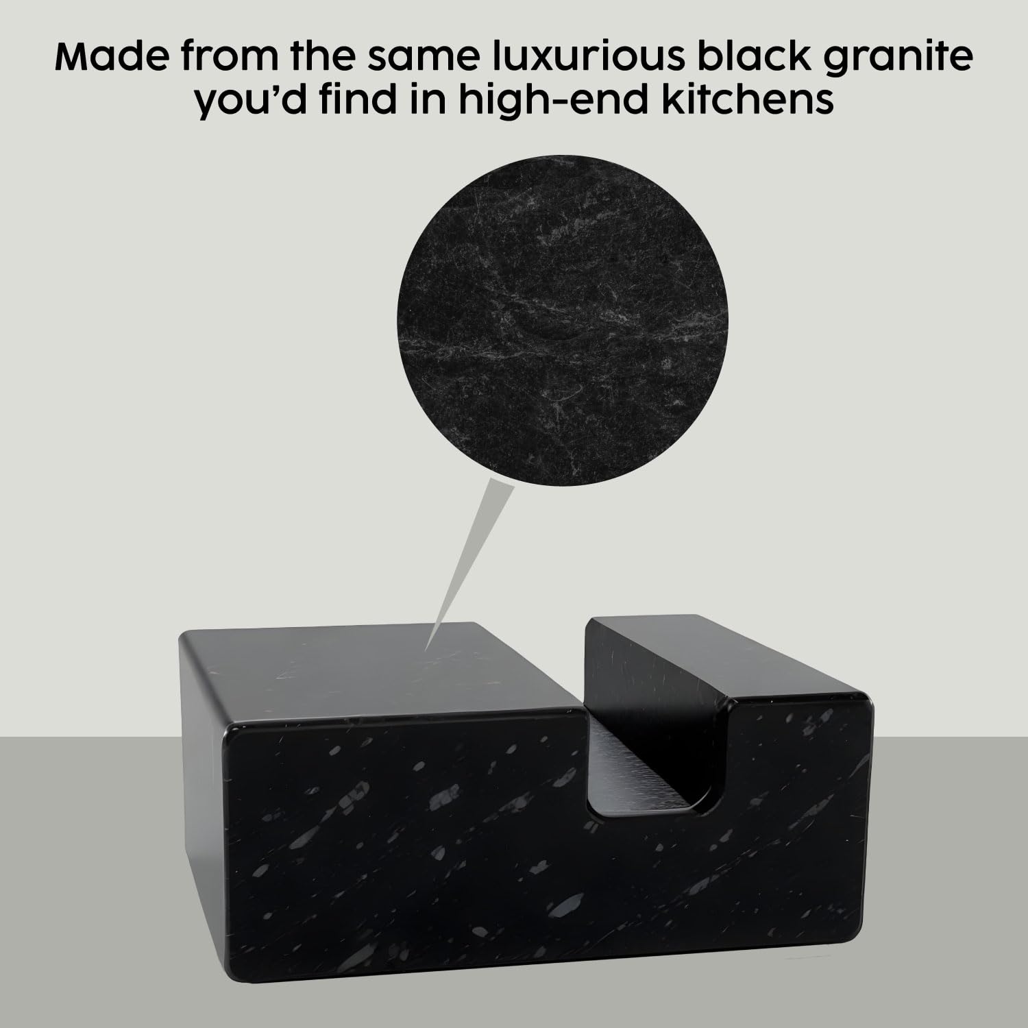 Desktop stand for business cards with felt feet