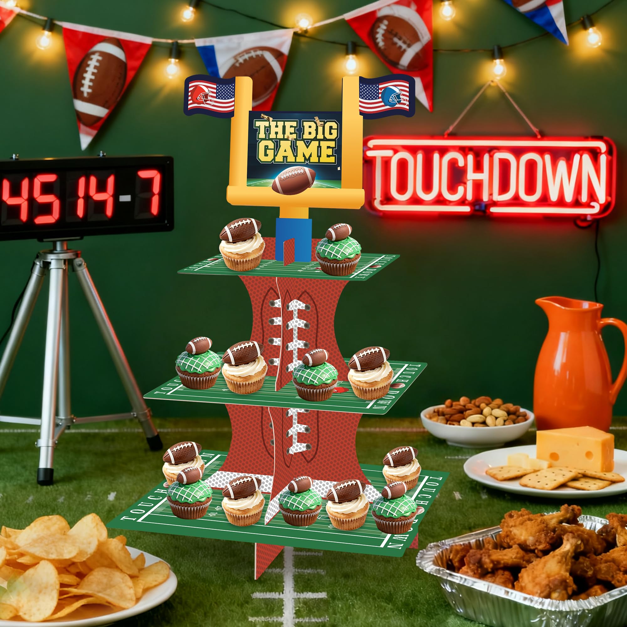 Dessert display stand snack serve plate for football party