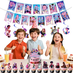 Dessert picks included in cartoon party set
