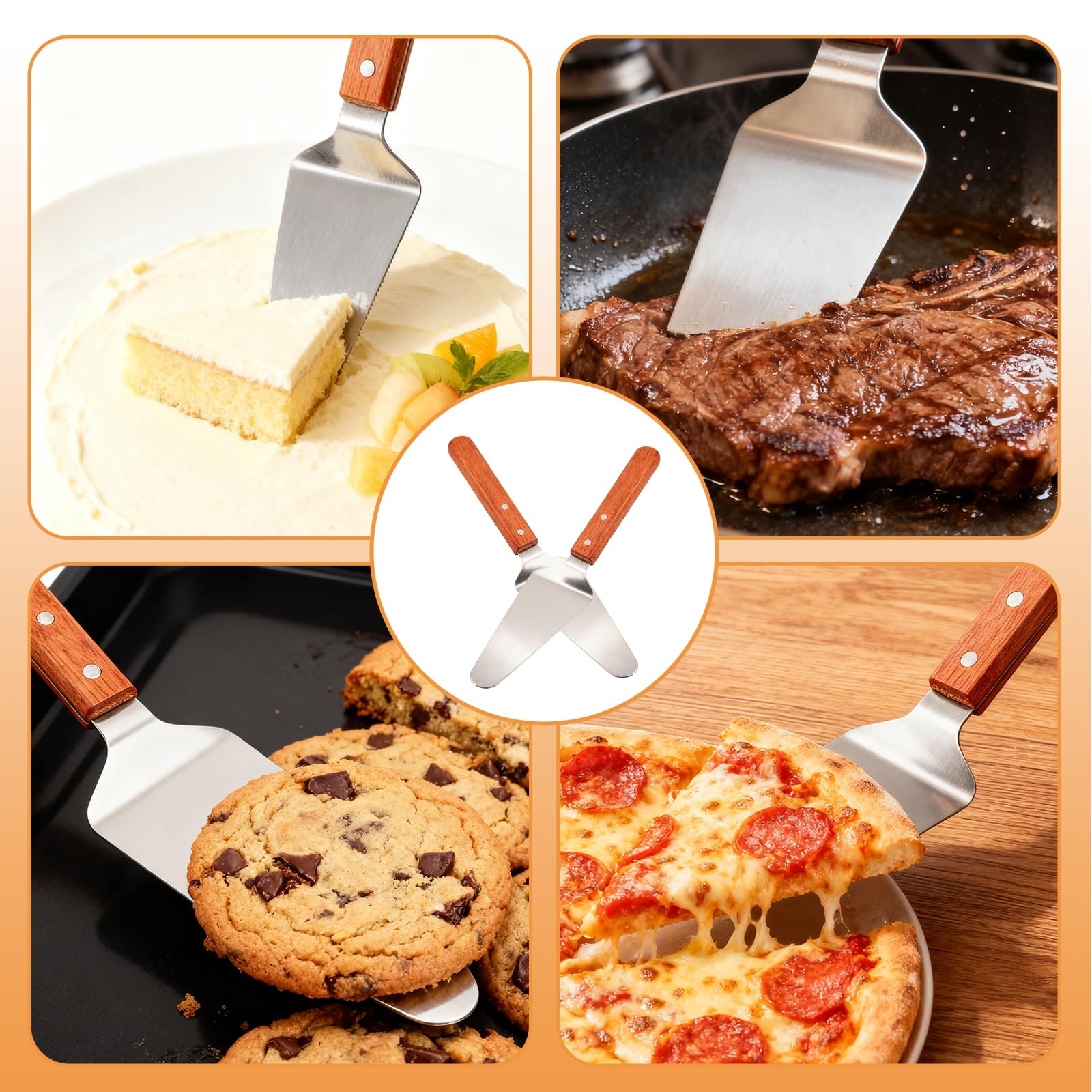 Dessert spatula with triangular design for serving