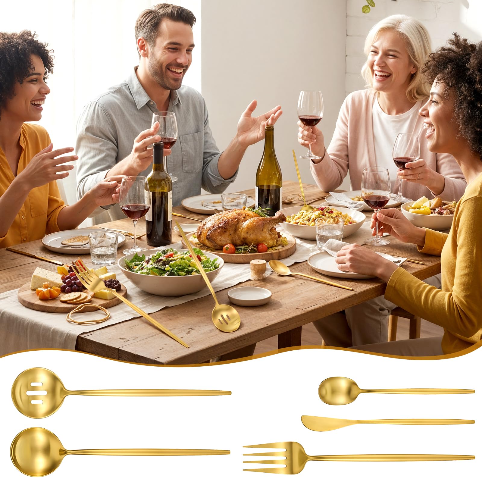 Gold dessert spoon 7-1 inch
